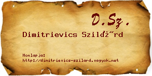 Dimitrievics Szilárd névjegykártya